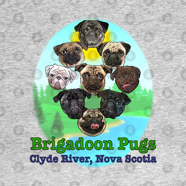 Brigadoon Pugs, Clyde River, Nova Scotia by FivePugs